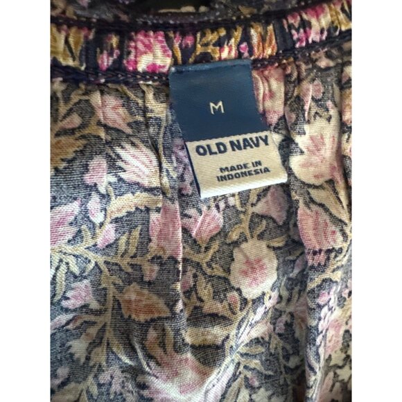 Old Navy Womens Floral Maxi Dress M Rayon & Cotton Blended Fabric - Picture 3 of 5
